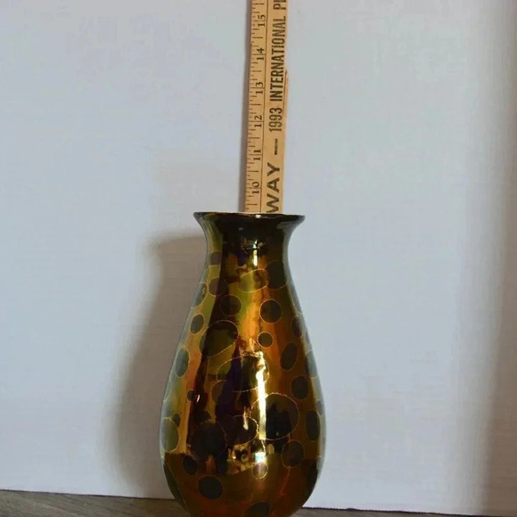 Gold and Black Ceramic Vase - Picture 4 of 4